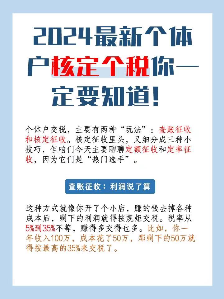 连云港2024最新个体户核定个税你一定要知道！